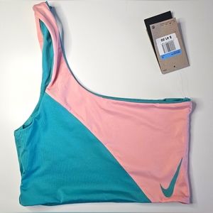 Nike reversible swim top, side shoulder, Nike bikini top